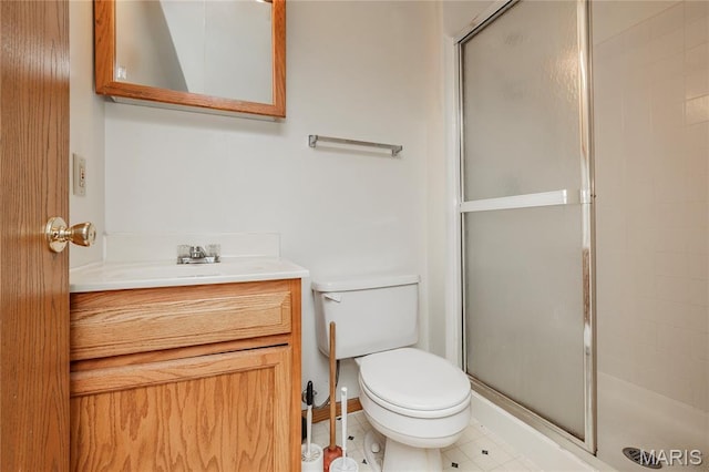 1756 Pineberry Ct, Creve Coeur Township, MO 63146 - full bathroom featuring a stall shower, vanity, and tile patterned flooring