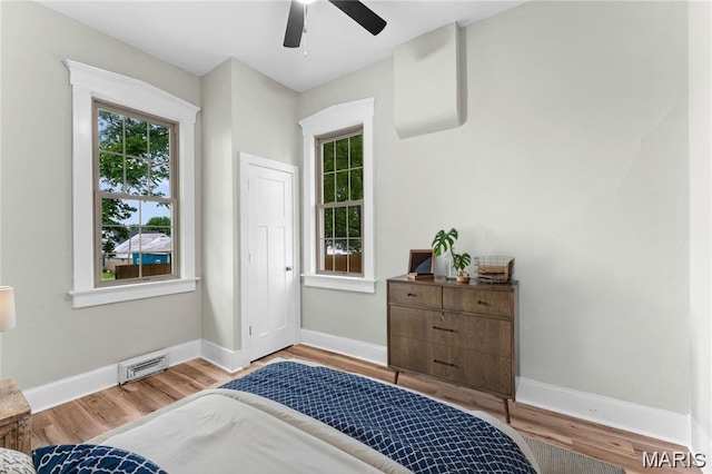 306 Walnut St, Waterloo, IL 62298 - bedroom featuring wood finished floors and ceiling fan