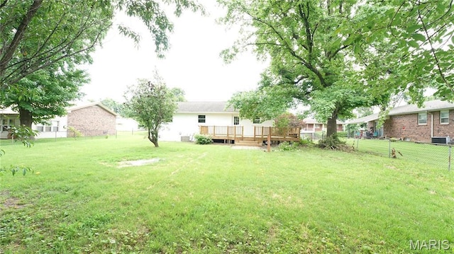 850 Cambridge Dr, Sikeston, MO 63801 - fenced backyard featuring a wooden deck