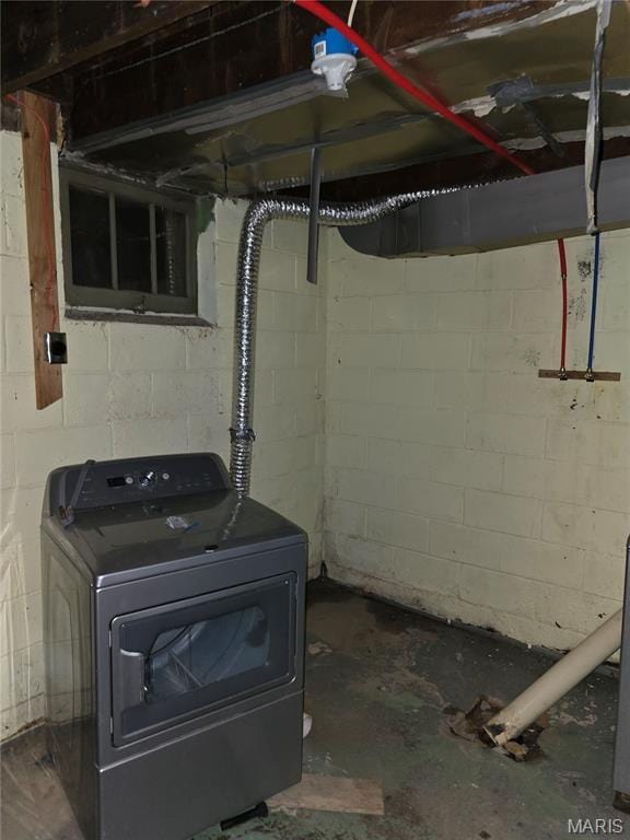6203 Dardanella Ave, Normandy, MO 63121 - unfinished below grade area featuring washer / dryer