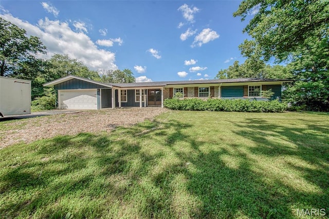 12575 State Route F, Rolla, MO 65401 - ranch-style home with a garage, a front lawn, and driveway
