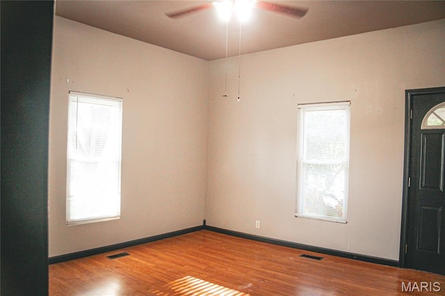 908 Birch St, Leadwood, MO 63653 - unfurnished room featuring a ceiling fan and wood finished floors