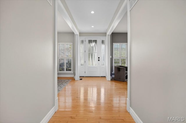 612 Thornridge Dr, Ofallon, MO 63368 - foyer entrance with light wood-style flooring and recessed lighting