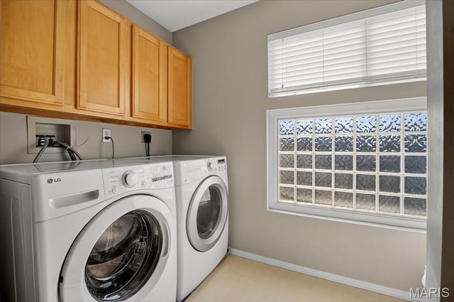 612 Thornridge Dr, Ofallon, MO 63368 - washroom featuring cabinet space and washing machine and dryer