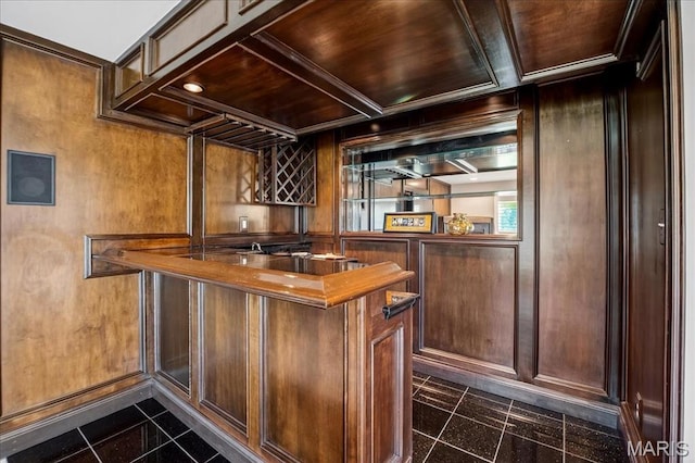 612 Thornridge Dr, Ofallon, MO 63368 - indoor wet bar with wooden walls and wood ceiling