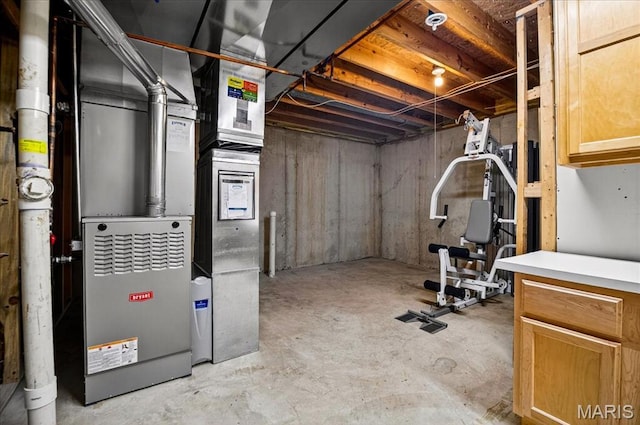 612 Thornridge Dr, Ofallon, MO 63368 - unfinished below grade area featuring heating unit