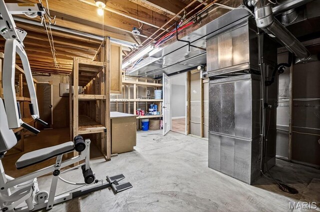 612 Thornridge Dr, Ofallon, MO 63368 - unfinished basement featuring heating unit
