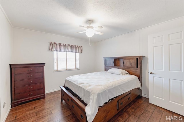 917 Claytonbrook Dr Unit 3, Ballwin, MO 63011 - bedroom featuring hardwood / wood-style floors, ceiling fan, and a textured ceiling