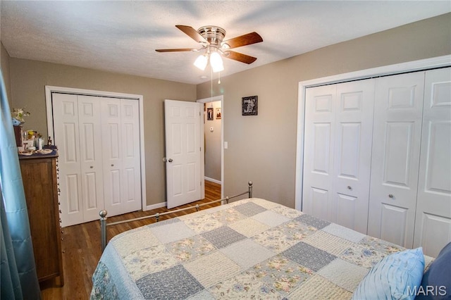 109 Hawbrook Pl, Jerseyville, IL 62052 - bedroom with dark wood-style flooring and a ceiling fan