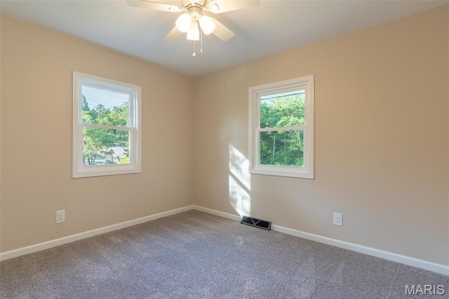 525 Oak Hill Dr, Lake St Louis, MO 63367 - carpeted empty room featuring baseboards and a ceiling fan