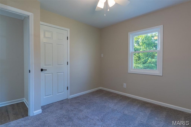 525 Oak Hill Dr, Lake St Louis, MO 63367 - carpeted spare room featuring ceiling fan and baseboards