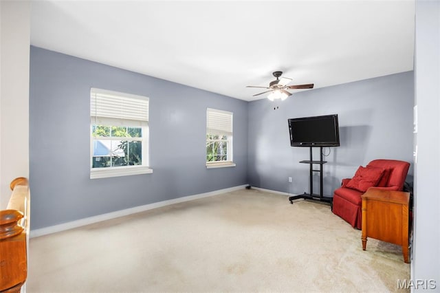 105 Royallmanor Ln, Ofallon, MO 63368 - sitting room with carpet floors and ceiling fan