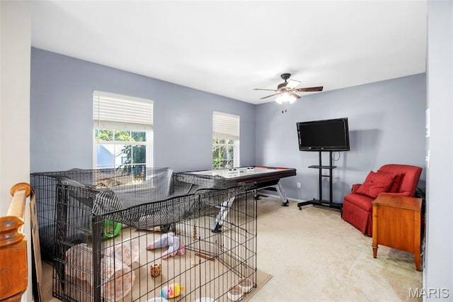 105 Royallmanor Ln, Ofallon, MO 63368 - playroom with carpet flooring and ceiling fan
