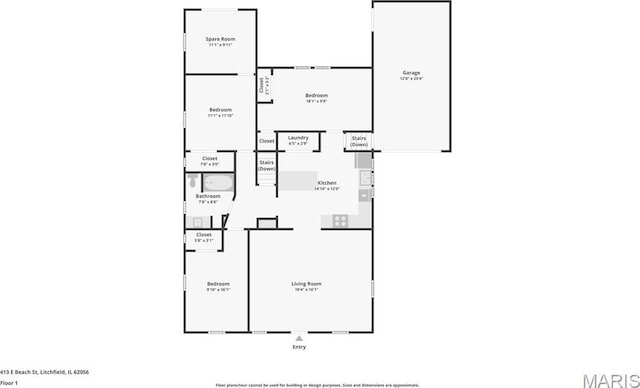 413 E Beach St, Litchfield, IL 62056 - view of property floor plan