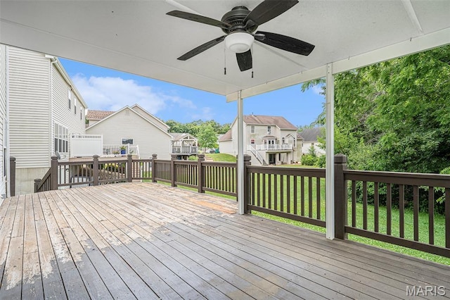 1016 Scenic Oaks Ct, Imperial, MO 63052 - deck with a residential view and ceiling fan