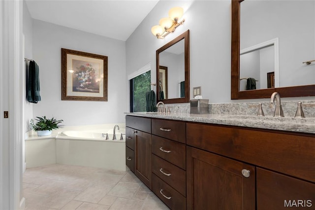 2260 Crimson View Dr, Wildwood, MO 63011 - bathroom with double vanity and a garden tub