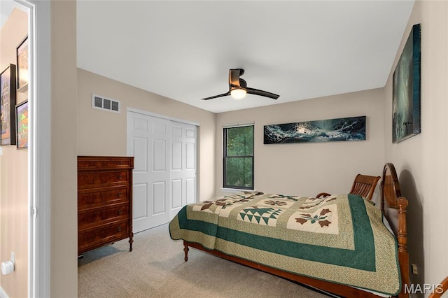 2260 Crimson View Dr, Wildwood, MO 63011 - carpeted bedroom with a closet and ceiling fan