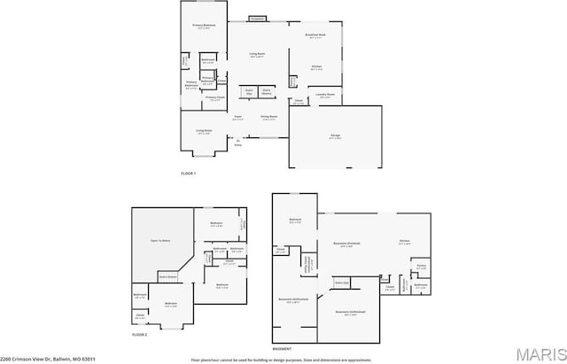 2260 Crimson View Dr, Wildwood, MO 63011 - view of floor plan / room layout