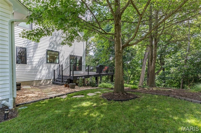 2260 Crimson View Dr, Wildwood, MO 63011 - view of grassy yard featuring a deck