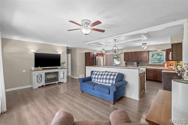1117 Nelda Dr, Imperial, MO 63052 - living room with light wood-type flooring and a ceiling fan