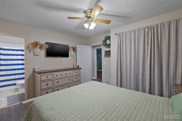 1117 Nelda Dr, Imperial, MO 63052 - bedroom with wood finished floors and a ceiling fan
