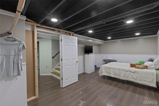 1117 Nelda Dr, Imperial, MO 63052 - bedroom with wood finished floors and a wainscoted wall