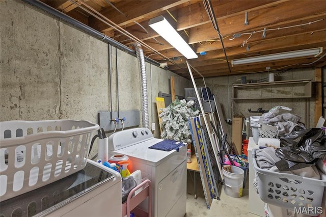 1117 Nelda Dr, Imperial, MO 63052 - unfinished basement with washer and dryer