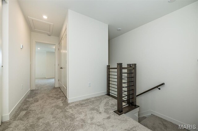 8971 Eager Rd, Richmond Heights, MO 63144 - staircase with carpet floors and recessed lighting
