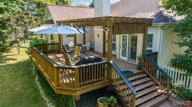 1168 Oak Knoll Manor Ct, Saint Louis, MO 63119 - deck featuring a pergola and a yard