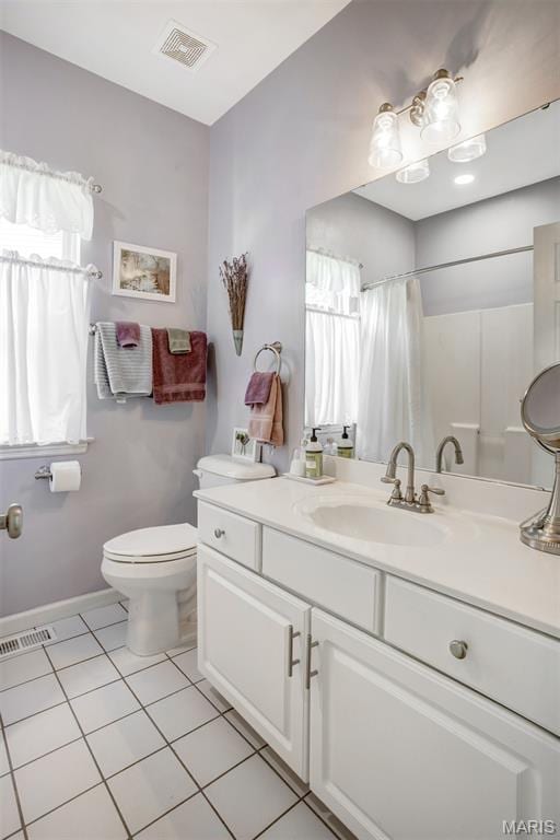 1168 Oak Knoll Manor Ct, Saint Louis, MO 63119 - bathroom with vanity, tile patterned flooring, and a shower with shower curtain