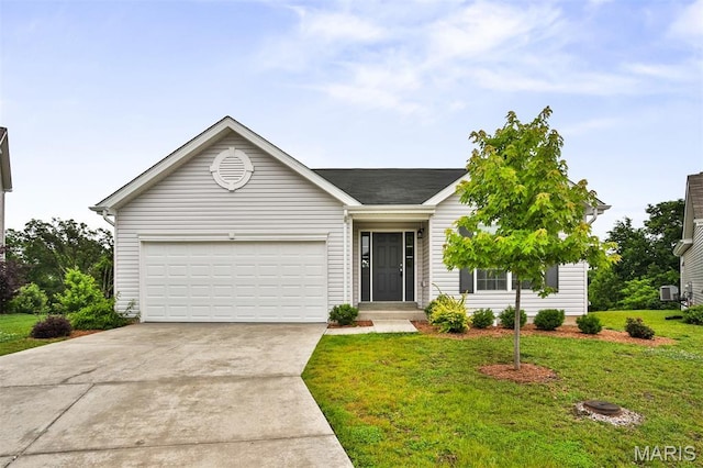 2904 Sierra View Ct, Imperial, MO 63052 - ranch-style house with concrete driveway, a front yard, and a garage