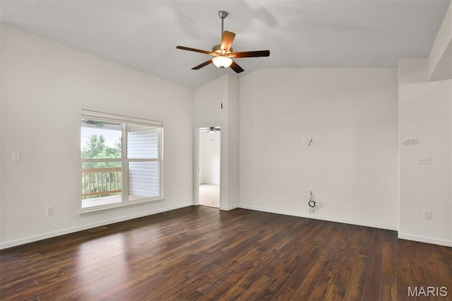 2904 Sierra View Ct, Imperial, MO 63052 - spare room with ceiling fan, lofted ceiling, and wood finished floors