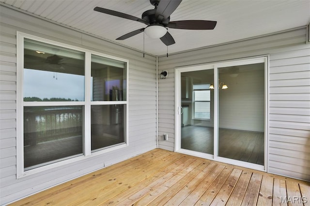 2904 Sierra View Ct, Imperial, MO 63052 - unfurnished sunroom featuring a ceiling fan