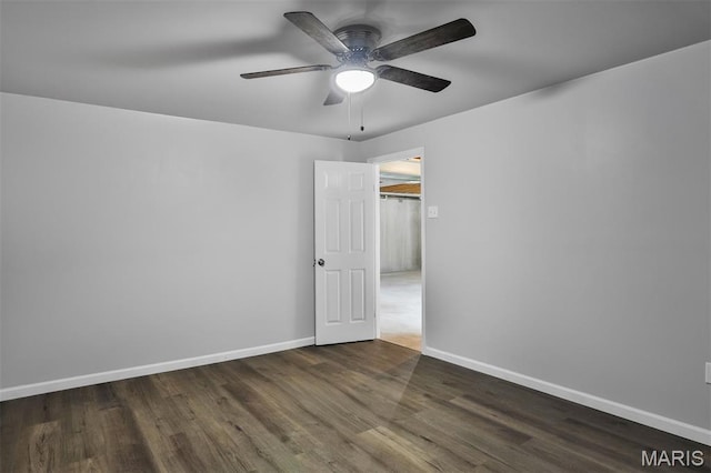 2904 Sierra View Ct, Imperial, MO 63052 - spare room featuring dark wood-type flooring and ceiling fan