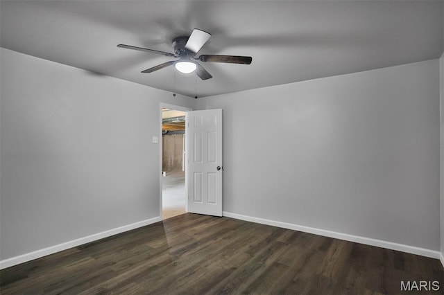 2904 Sierra View Ct, Imperial, MO 63052 - empty room with a ceiling fan and dark wood-style flooring