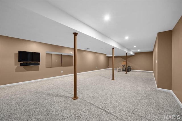 1211 Conrad Ln, Ofallon, IL 62269 - finished basement with carpet floors and recessed lighting