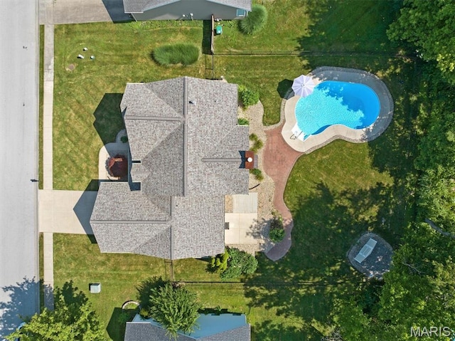 1211 Conrad Ln, Ofallon, IL 62269 - aerial view of a pool area