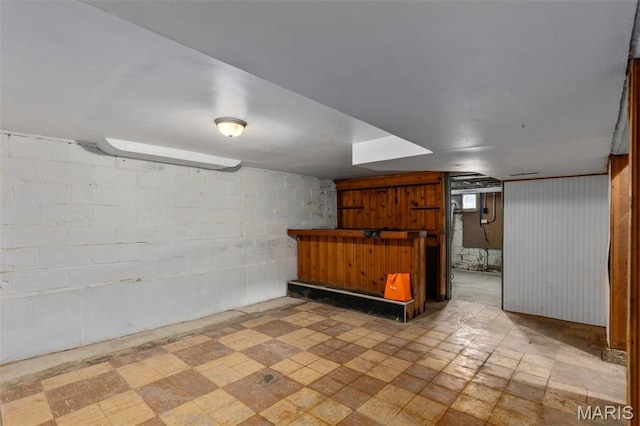 3513 Coronado Dr, Alton, IL 62002 - basement with concrete block wall and light flooring