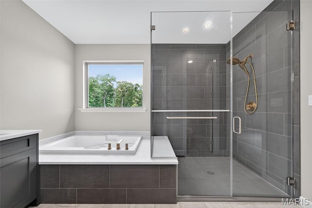 212 Terradel Trl, Foristell, MO 63348 - full bathroom with a bath, a stall shower, and vanity