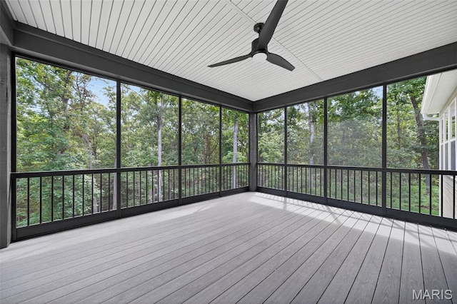 212 Terradel Trl, Foristell, MO 63348 - unfurnished sunroom featuring a ceiling fan