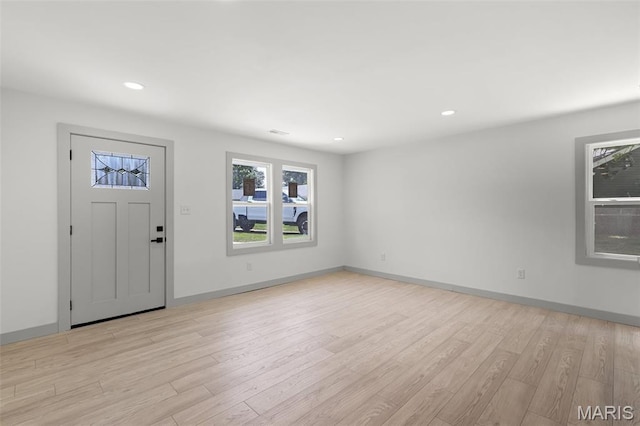 715 Westchester Ct, Kirkwood, MO 63122 - foyer entrance with light wood-type flooring and recessed lighting