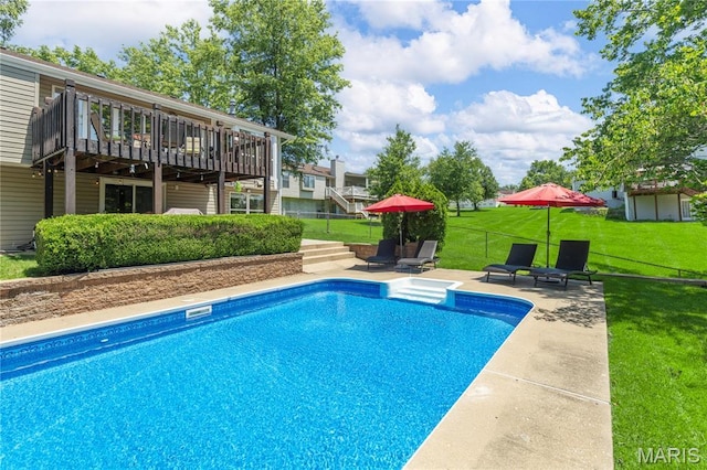 391 Carriage Trail Ct, Ofallon, MO 63368 - swimming pool with a patio area and a wooden deck