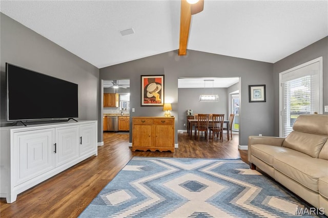 391 Carriage Trail Ct, Ofallon, MO 63368 - living room with dark wood-type flooring and ceiling fan