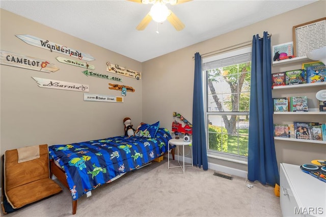 391 Carriage Trail Ct, Ofallon, MO 63368 - bedroom with carpet floors and a ceiling fan