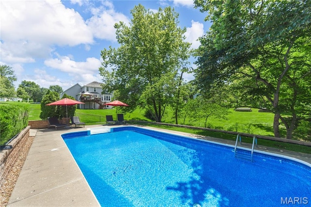 391 Carriage Trail Ct, Ofallon, MO 63368 - outdoor pool with a lawn and a patio