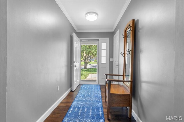 391 Carriage Trail Ct, Ofallon, MO 63368 - foyer entrance featuring dark wood-style floors and crown molding
