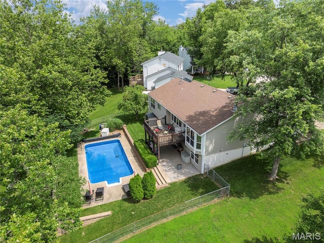 391 Carriage Trail Ct, Ofallon, MO 63368 - view from above of property featuring a pool