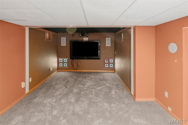 1110 Logan St, Alton, IL 62002 - cinema room with a drop ceiling and carpet flooring