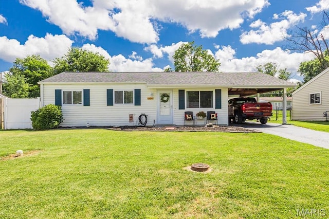 314 Weber Dr, Eureka, MO 63025 - ranch-style house with a carport and driveway