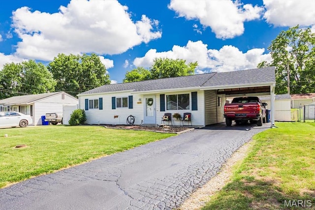 314 Weber Dr, Eureka, MO 63025 - single story home with a carport, a front lawn, and driveway